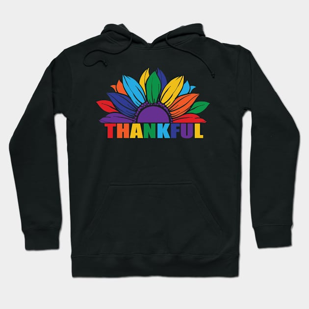 Thankful Flower Ranbow Hoodie by Rizaldiuk